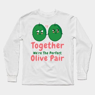 Valentine's Day Olive Couples Dating Romance Long Sleeve T-Shirt